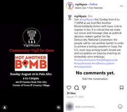 Community_Vigil_for_Gaza: Not Another Bomb