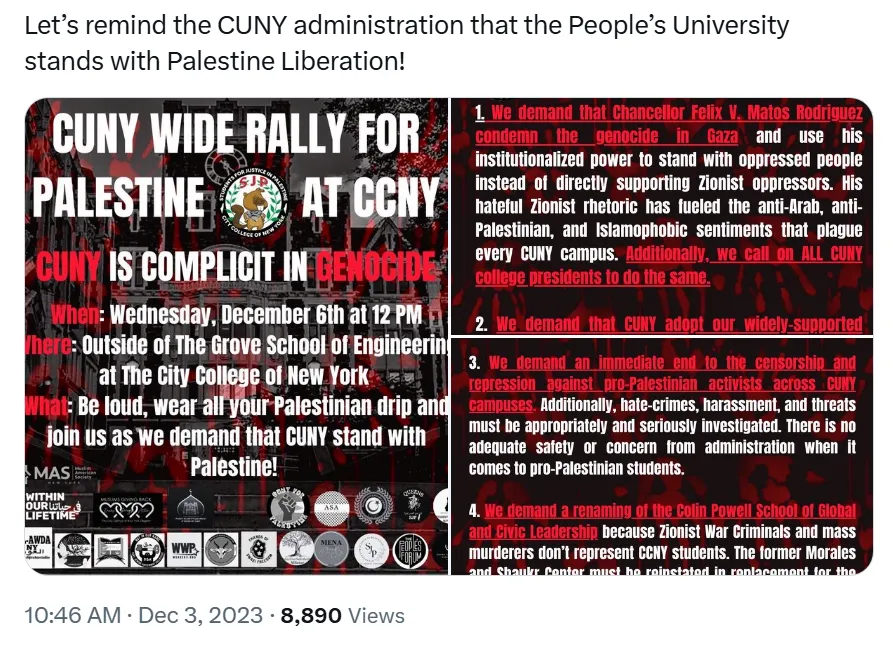 CUNY Wide Rally For Palestine at CCNY