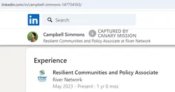 Campbell Simmons proof of workplace LinkedIn