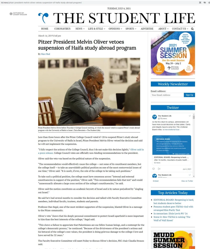 Claremont SJP Divestment cm09 tsl.news_#115