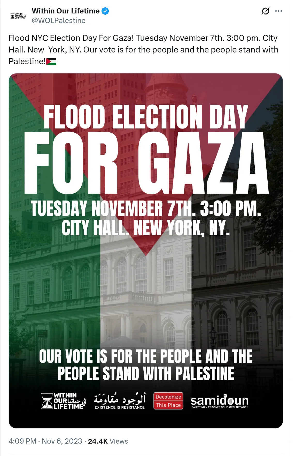Flood Election Day For Gaza