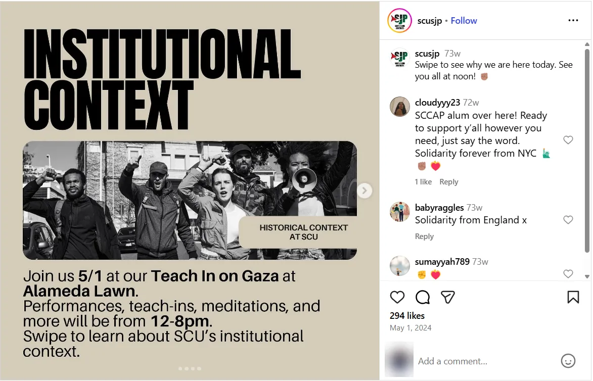 Institutional Context: Teach-In on Gaza