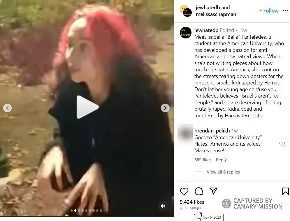 Isabella Panteledes  - Instagram - Nov 6, 2023