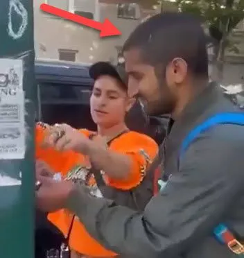 Ishan Daya Rips Down Posters of Kidnapped Israeli Civilians Brooklyn NY Twitter Oct 22 2023