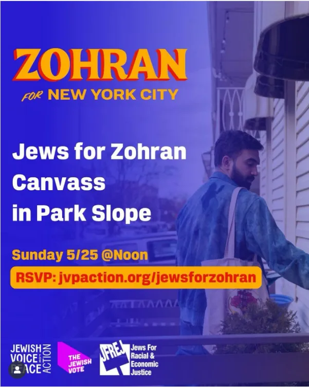 Jews For Zohran Canvass In Park Slope