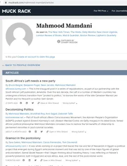 Mahmood Mamdani cm47 muckrack.com
