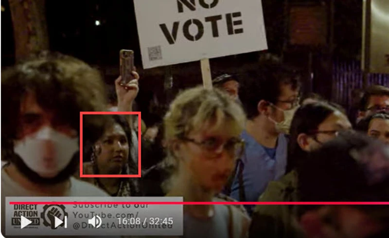 Close Up of Mahreen Syed at Protest_#9