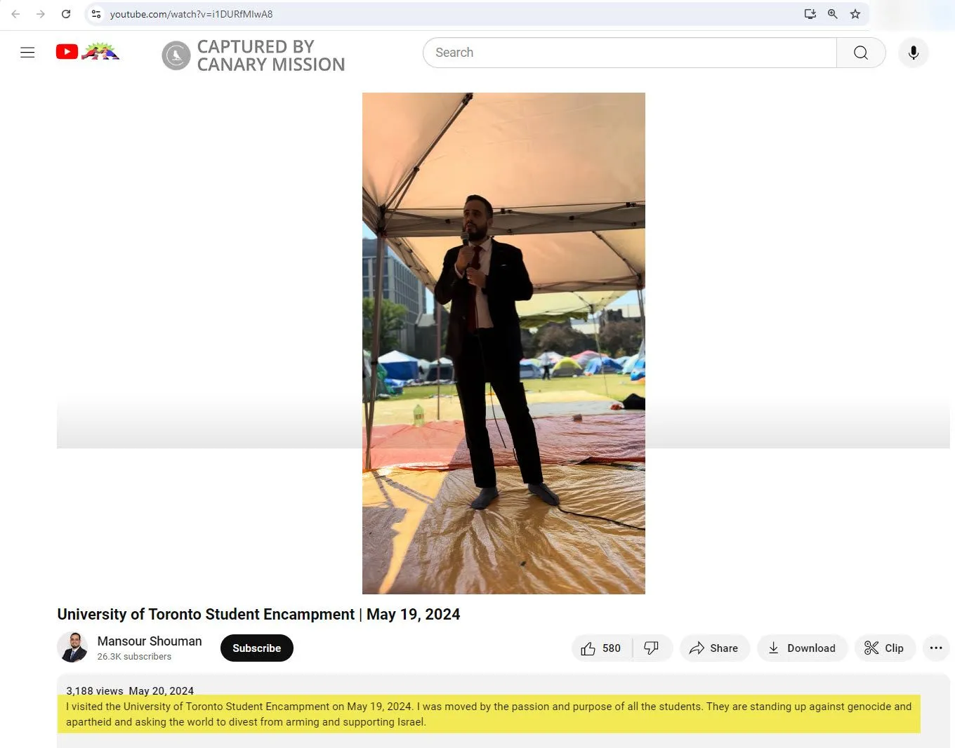 Mansour Shouman  - YouTube - May 20, 2024