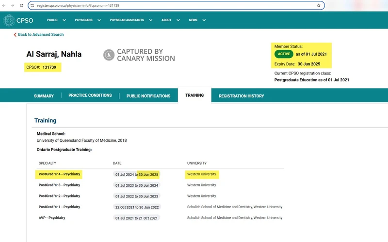 Nahla Al Sarraj cm17 register.cpso.on.ca_#14