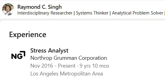 Raymond C Singh_#1