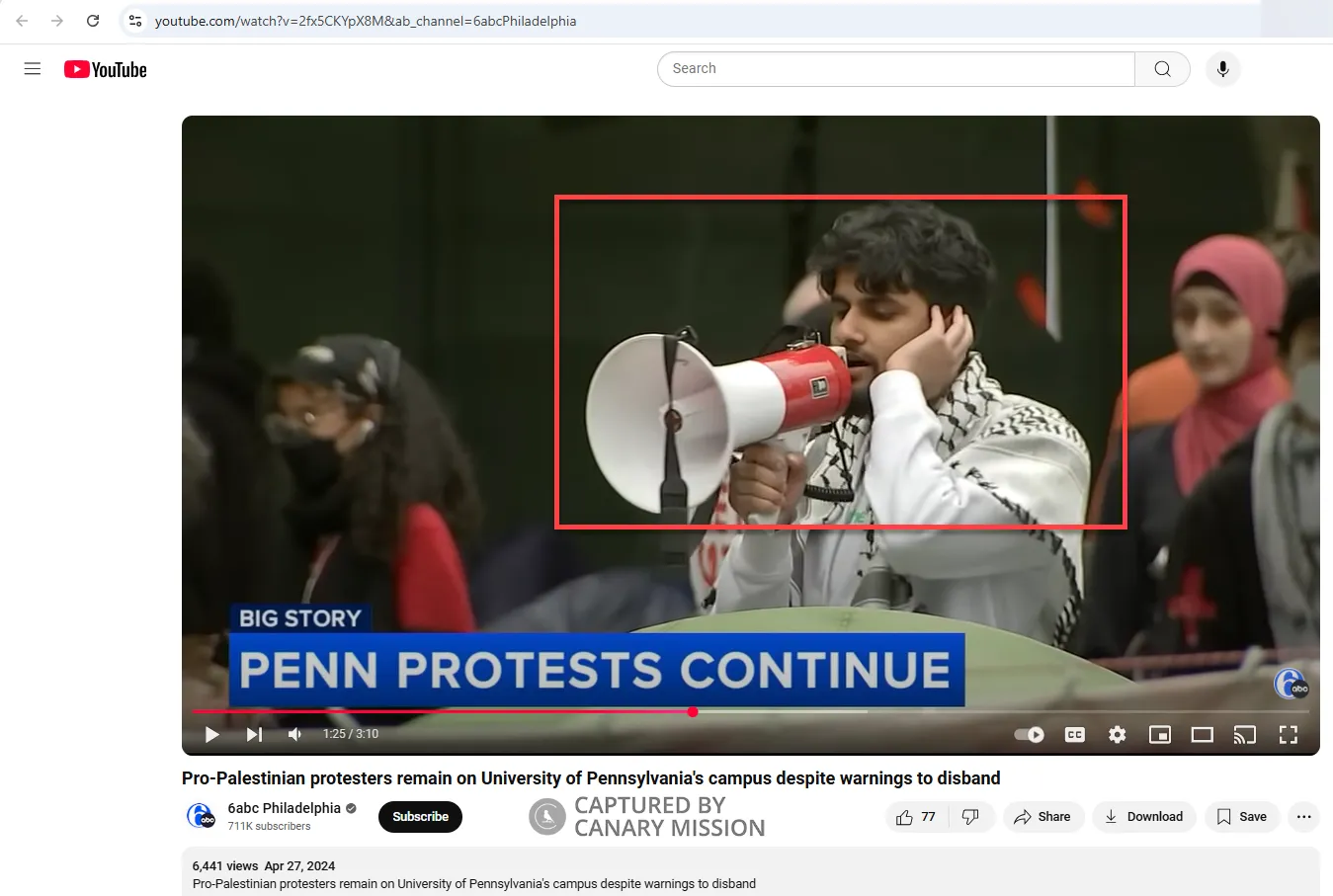 Rayyaan_Sohu_Apr_27_2024_YouTube.png  Penn Encampment 3rd day