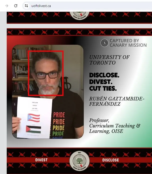 Ruben Gaztambide-Fernandez - uoftdivest.ca - Jul 15, 2024