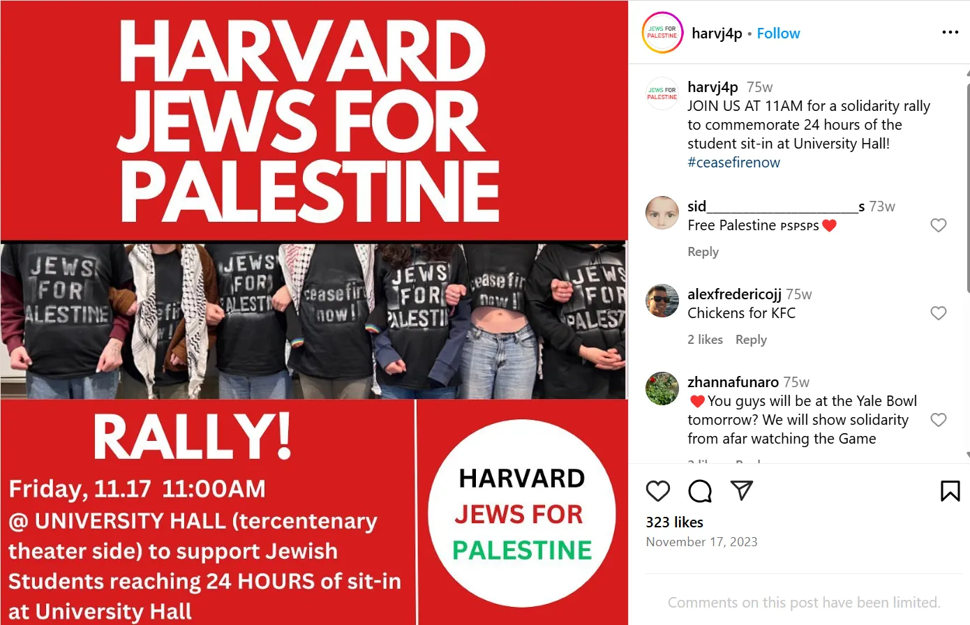 Harvard Jews for Palestine Rally - 11/17/2023 - harvj4p_Nov_17_2023_Instagram