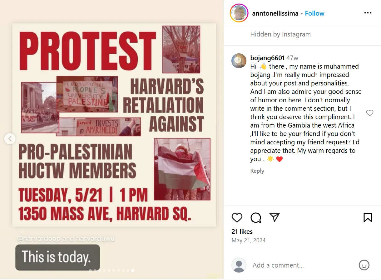 Protest Harvard's Retaliation against Pro-Palestinian HUCTW Members 5/21/2024