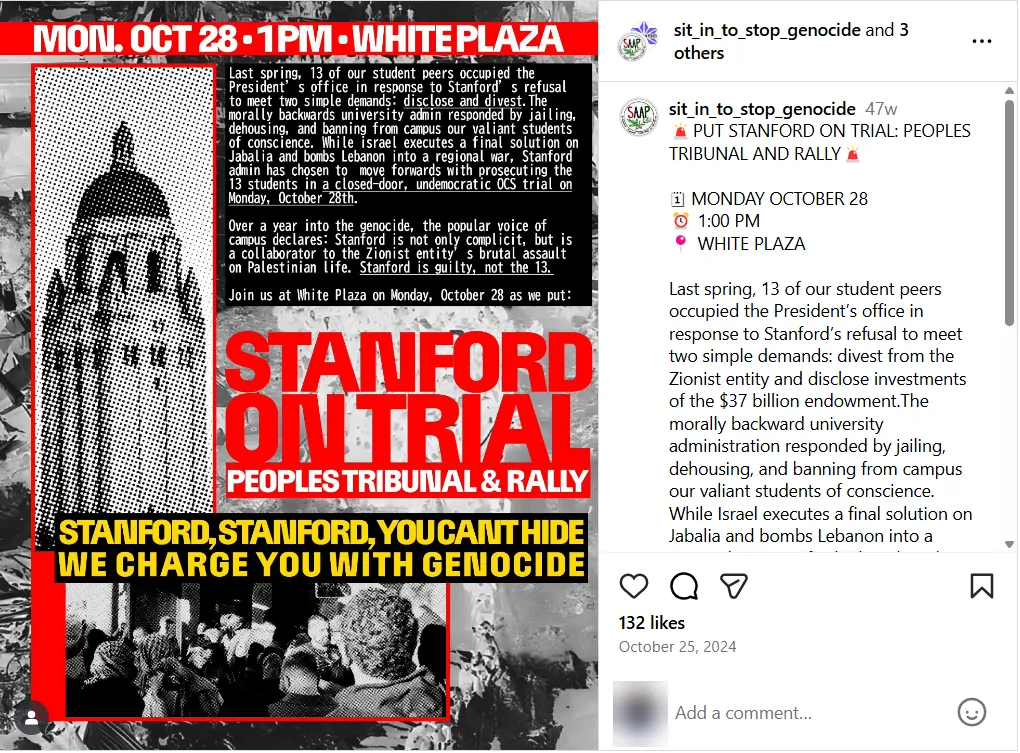 Stanford on Trial Peoples Tribunal and Rally