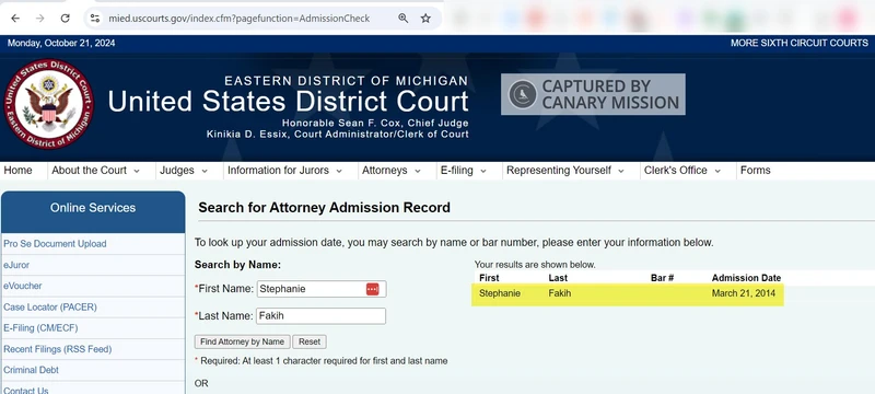 Stephanie Fakih cm09 mied.uscourts.gov_#12