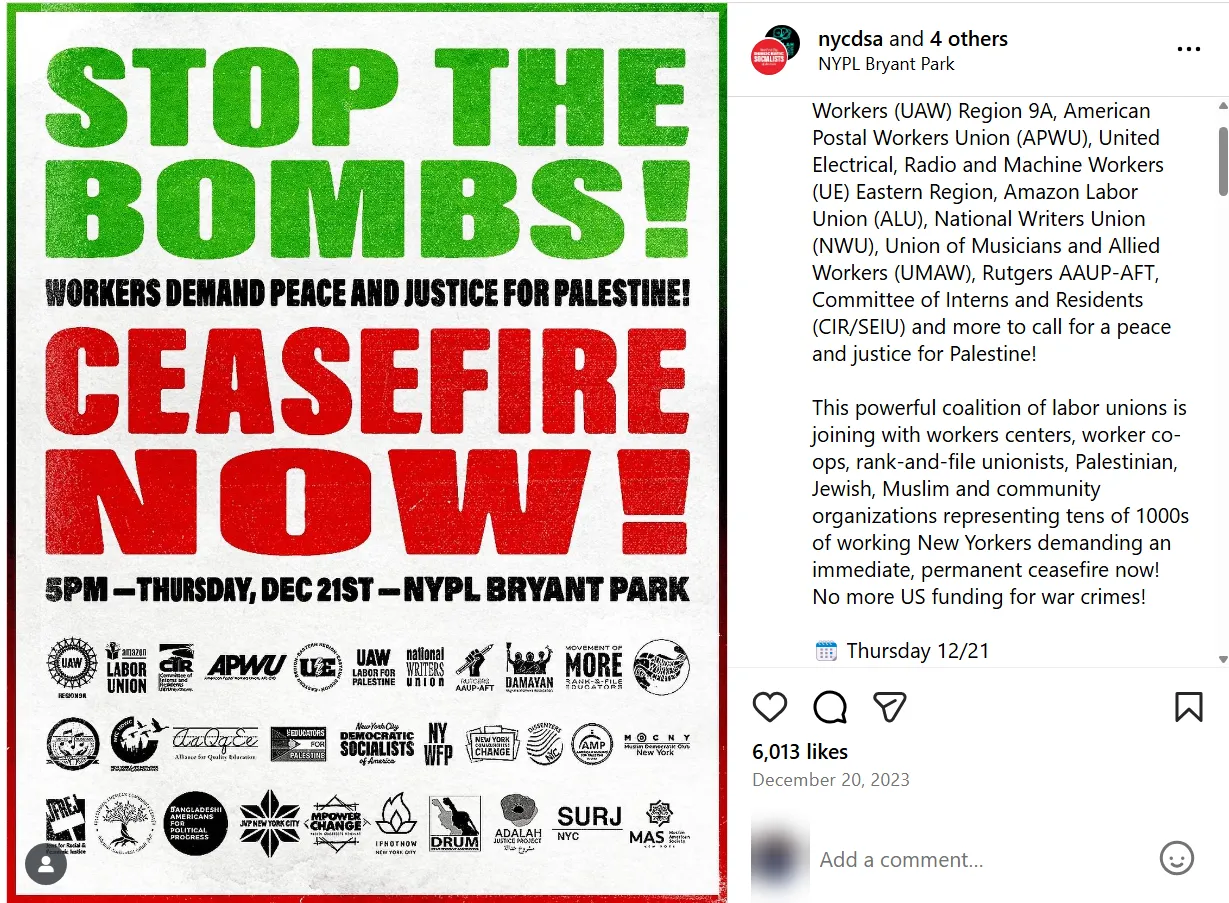 Stop The Bombs Workers Demand Peace And Justice For Palestine Ceasefire Now