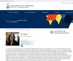 TL Cowan cm08 ischool.utoronto.ca