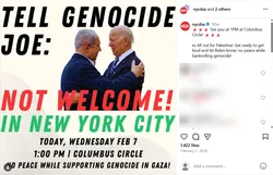 Tell Genocide Joe Not Welcome  In New York City