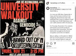 University Walkout Against Genocide - 11/21/2024