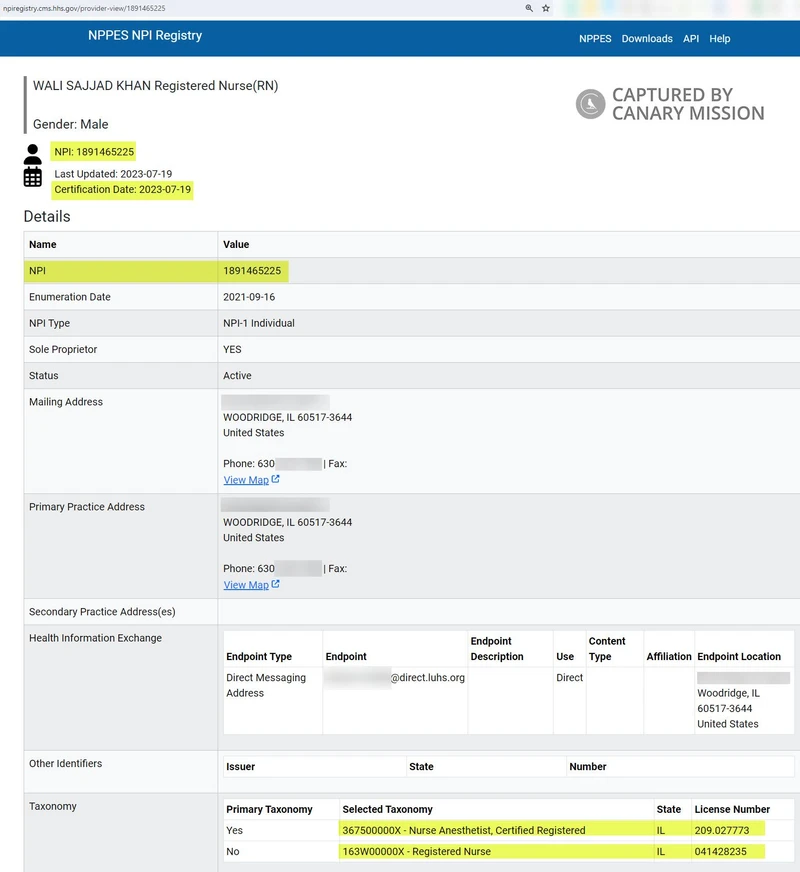 Wali Khan cm06 npiregistry.cms.hhs.gov_#7