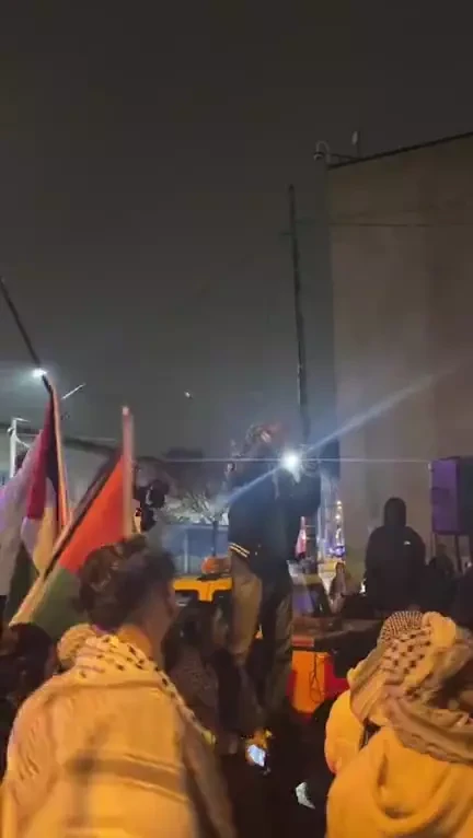 Anti Israel activist speaks at a pro Hamas rally Instagram_#41