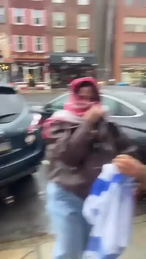 Anti Israel activists burn an Israeli flag Twitter_#13