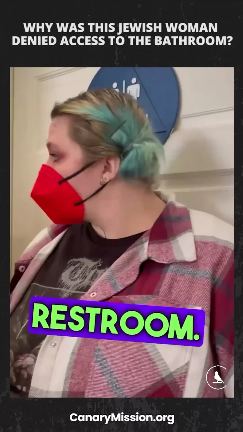 Bianca_Denying_entry_into_a_restroom_painted_with_anti_Israel_slogans_weXtj4.mp4_#11