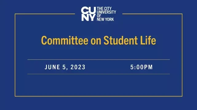 CUNY Board of Trustees Committee of Student Life Meeting YouTube_#65