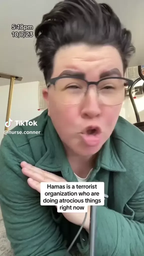 Conner Gibson Praises Terror Group Hamas and Blames Israel for Hamas War Crimes TikTok_#10