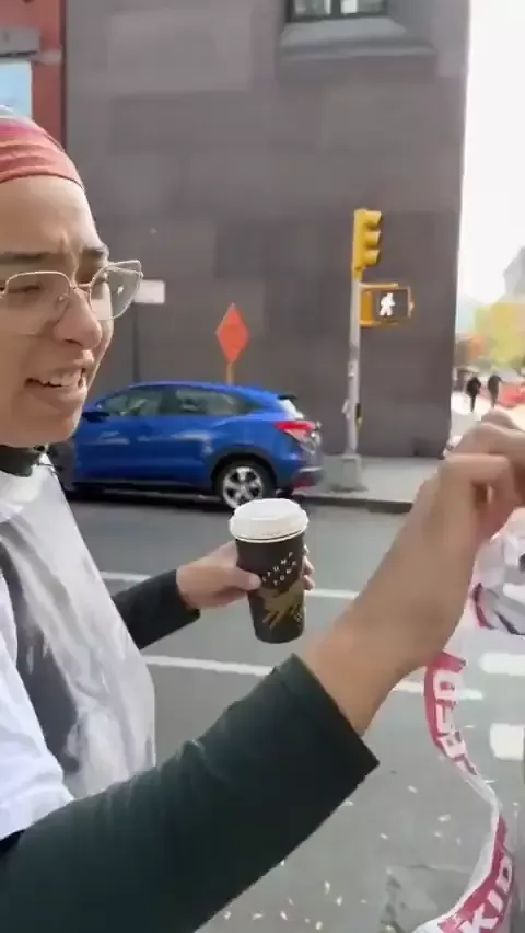 Lucia Mendoza Rips Down Posters of Kidnapped Israeli Civilians New York City Twitter_#20