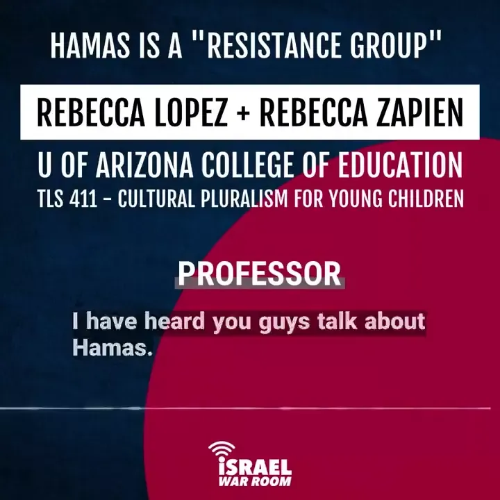 Rebecca Lopez and Rebecca Zapien Teach Education Class on Israel-Hamas War Video 2 University of Arizona Twitter_#21