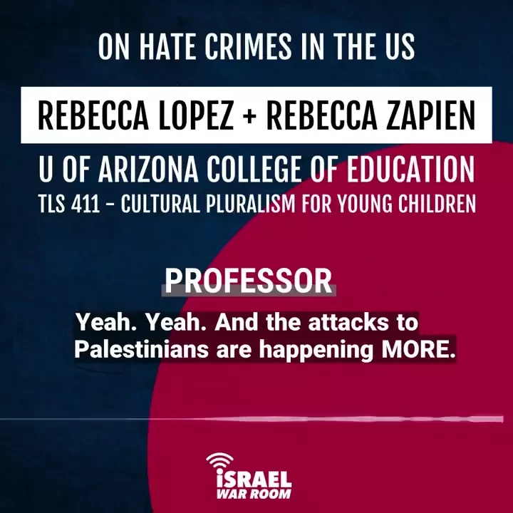 Rebecca Lopez and Rebecca Zapien Teach Education Class on Israel Hamas War Video 5 University of Arizona Twitter_#24