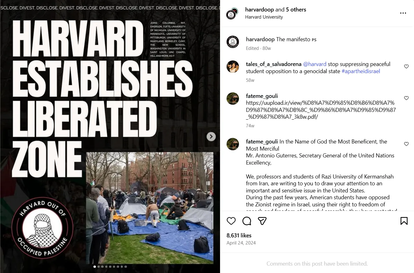 Pro-Hamas Harvard Encampment - Cases of April 24-30, 2024