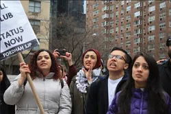 Students and Supporters Protest Ban on Fordham SJP