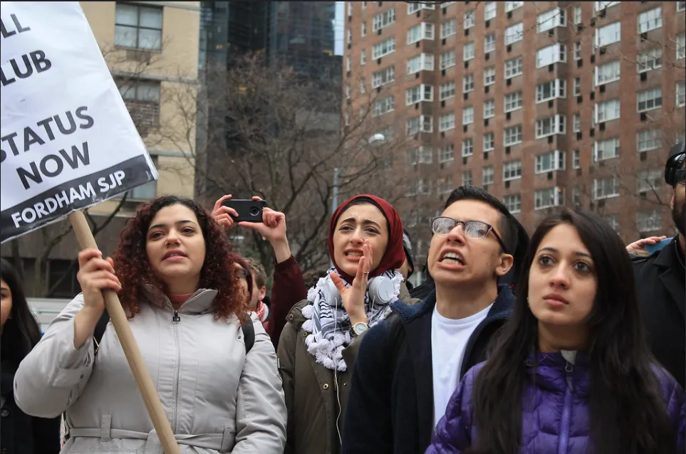 Students and Supporters Protest Ban on Fordham SJP